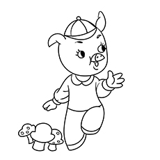 Fifer pig coloring page