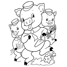 Three pigs gang coloring pages