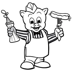 Coloring page of practical pig