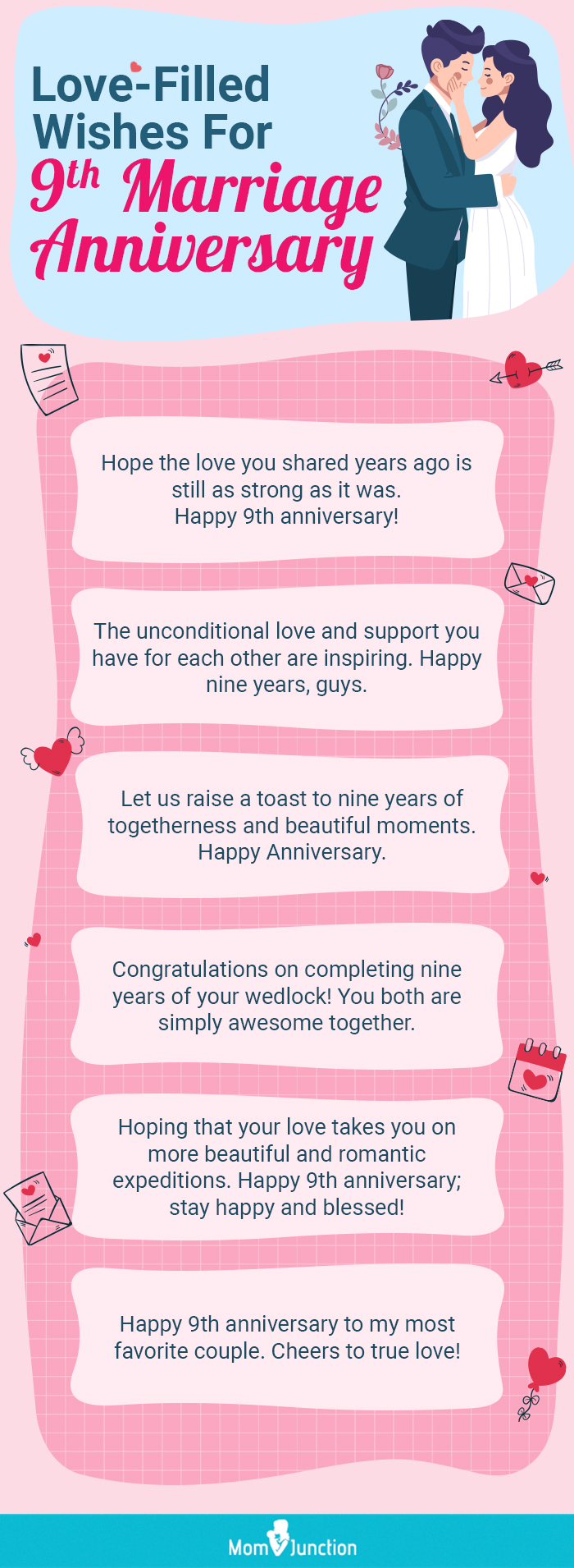 love-filled wishes for 9th marriage anniversary (infographic)